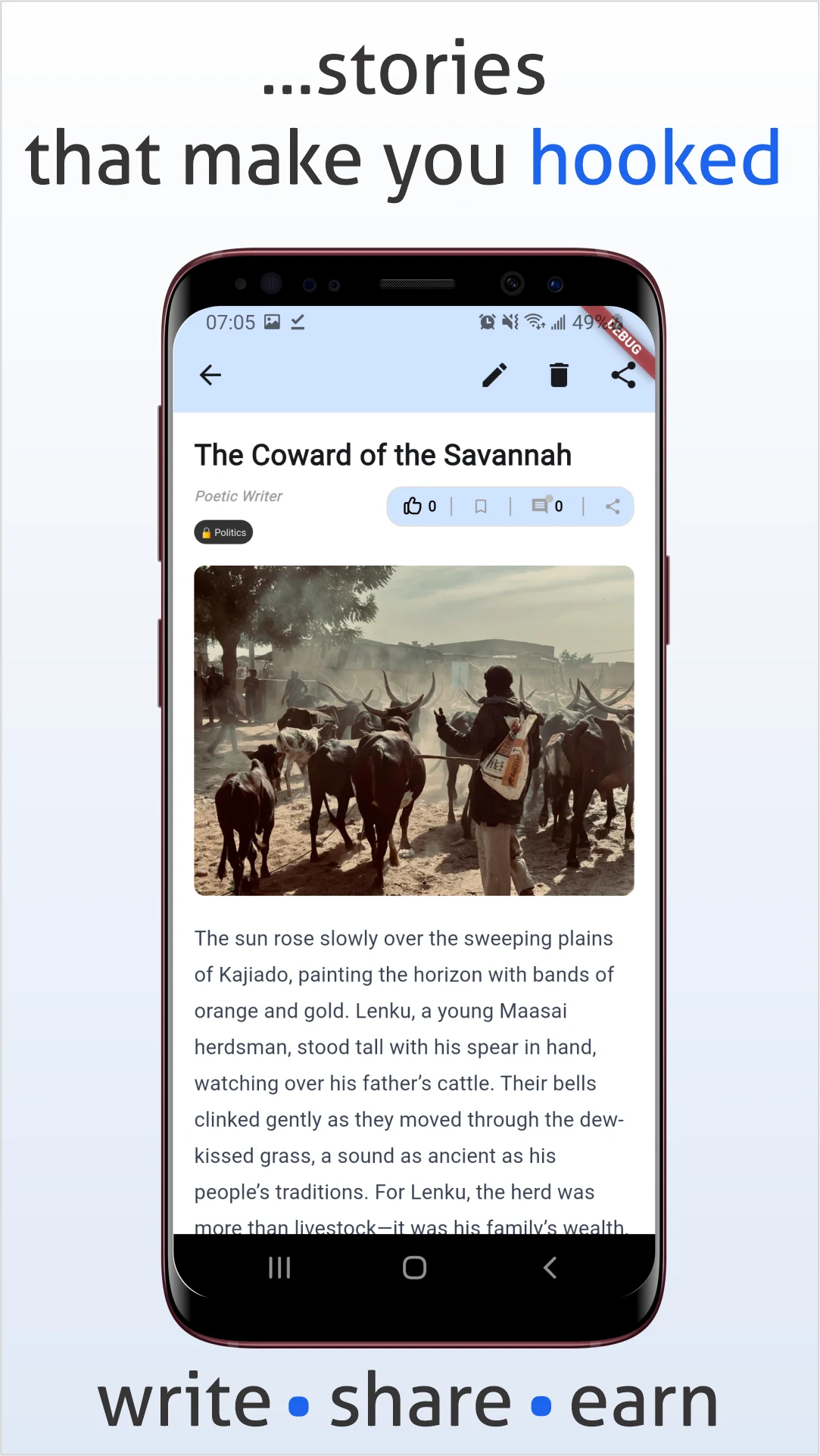Stori: Write, Share, Earn screenshot