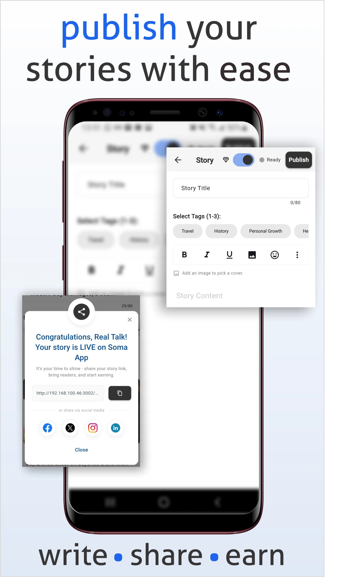 Stori: Write, Share, Earn screenshot